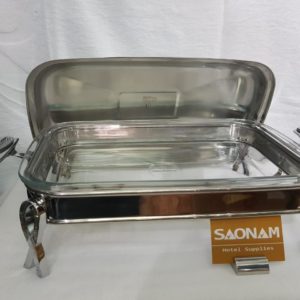 Nồi hâm thức ăn Sacona chữ nhật khay thủy tinh SN#502942